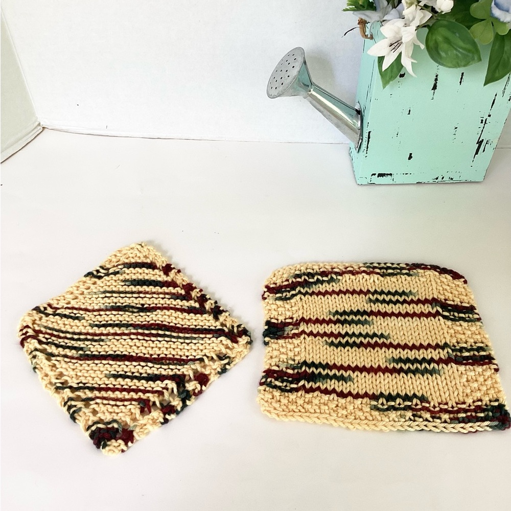 Baby Washcloth Hand Crafted Yellow Maroon Green Cotton Gift Bath Essentials